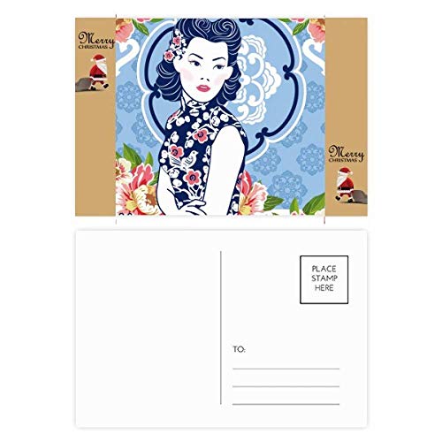 Cartes de remerciement pour femme de qualité premium aux fleurs bleues