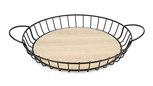 Lacor 61139 Low Round Fruit Basket, Iron, Steel Cover