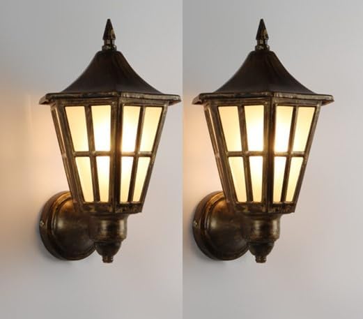 MOHAR SINGH JI STORE Main Gate Light with Waterproof Design for Home Entrance & Outdoor Decor - Enhance Your Garden, gate with Fancy Modern Lamps Antique Golden Color (Bulb not Included)