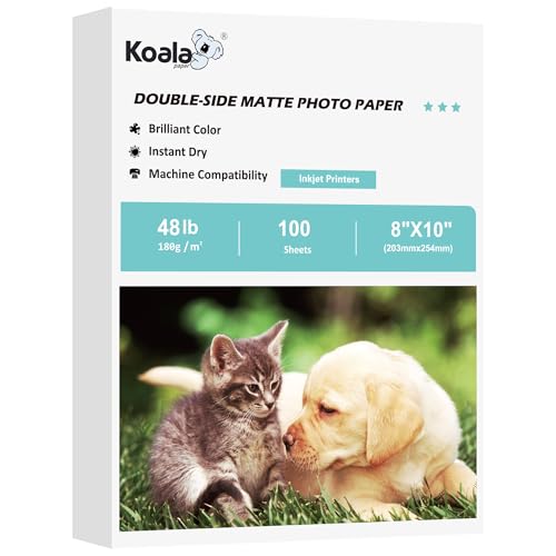 Image of Koala Photo Paper Double-side Matte 8X10 Inches Compatible with Inkjet Printer 48LB for Presentation 100 Sheets 180GSM