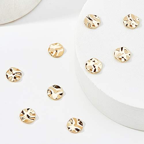 BENECREAT 30 Packs 18K Gold Plated Lotus Leaf Charms Pendants for DIY Necklace Bracelet Earring Jewelry Making Crafts, 10mm