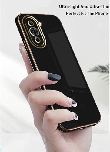 Jancyu Compatible With Huawei Nova 10 Pro Case Silicone,Shockproof Accessories Huawei Nova 10 Pro Phone Case Slim Protective White Cover (Black) #TOP2