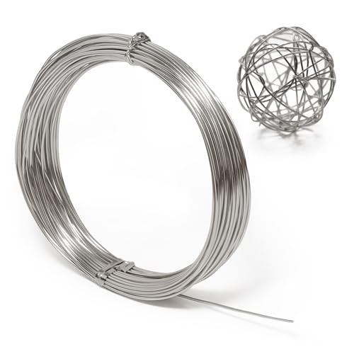 Aluminum Craft Wire 33 Feet Bendable for Jewelry Making Sculpting Floral Wreath Crafting Wire Wrapping Beading Wire Christmas Ornaments (Silver 18 Gauge)