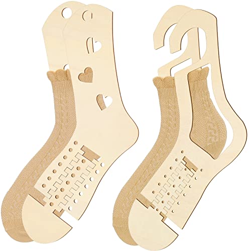 Adjustable Wooden Sock Blockers for Knitting, 4-Piece Set