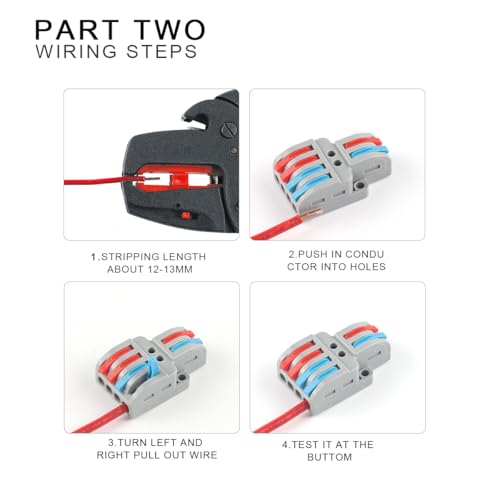 Image of ZIVIK 2 In 4 Out Wire Connector Jointer, Push In Electrical Connectors, Lever Connectors Nuts, Assorted Conductors, Compact Lever Cable Connectors,Plug-in Connector 2-in 4-out (10, 2 In 4 Out)
