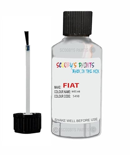 Scoobys Paints Back In The Mix Bianco Touch Up Paint For Fiat Ducato Van 549B 2014-2018 30Ml Bottle Brush Scratch Stone Chip Repair Pen