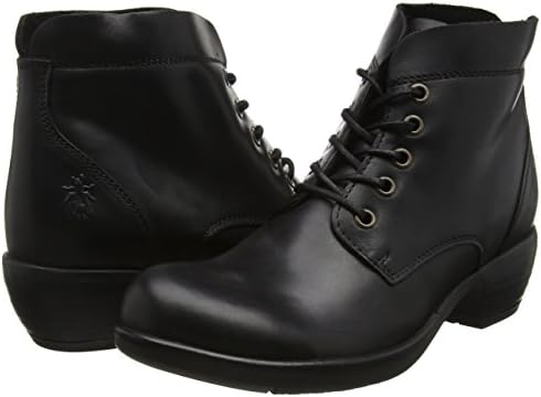 FLY London Womens Mesu Lace Up Cuban Heel Fashion Leather Ankle Boots - Black - 8 | Image 6
