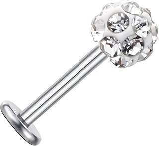 اقراط ثقب كريستال فضية اللون اقراط حلزونية مسمار فيريدو الكرة الشفاه مجوهرات ثقب مجوهرات هدية للنساء