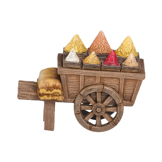 Chariot à épices Fontanini peint à la main pour crèche de Noël 12,5 cm