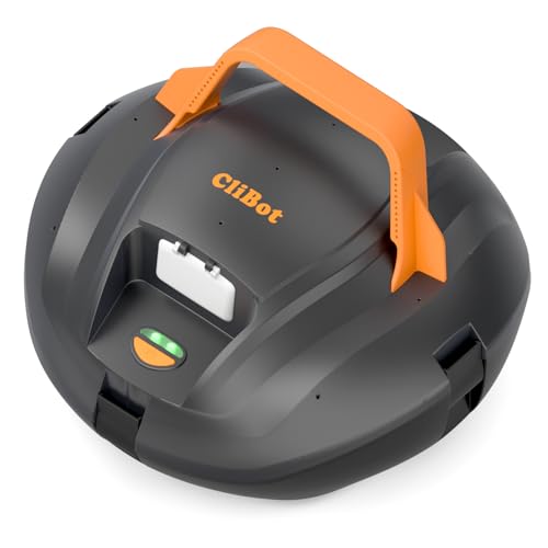 CliBot CB-1 Cordless Robotic Pool Cleaner, with 100-120 Min Runtime, Powerful Suction, Auto Edge Park, Pool Vacuum Robot for Above Ground Pools and Flat In-Ground Pools