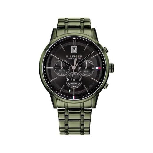 Tommy Hilfiger Reloj Analógico de Cuarzo multifunción para hombre con Correa en Acero Inoxidable Verde - 1791634