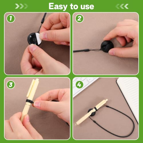 Tucnoeu 5 Pcs Retractable Pencil Holder, Elastic Rope Lost Tether for Touch Pens, Retractable Stylus Teacher Pen Lanyard with Ring, Pen Loop Holder for Desk Clipboards and Drawing Applications - Image 4
