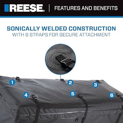 Reese 1045000 Zion Hitch Mounted Waterproof Cargo Carrier Bag, 60 x 24 x 24-Inch (20.5 cu ft) Black
