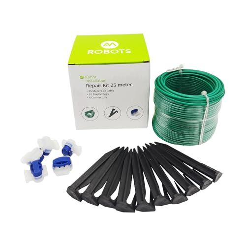 Auto-Mow Wire Splice Repair Kit 80 Ft Boundary Wire 10 Stakes 5 Connectors for Robot Mowers