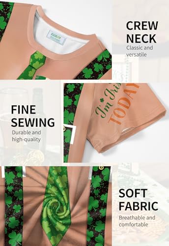 Arvilhill Men St Patricks Day Tshirt Tie Dye Tuxedo Short Sleeve Crew Neck Funny Shirt (S-3XL)