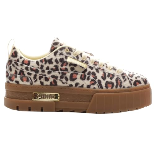 PUMA Womens Mayze Leopard Platform Sneakers Shoes Casual - Beige
