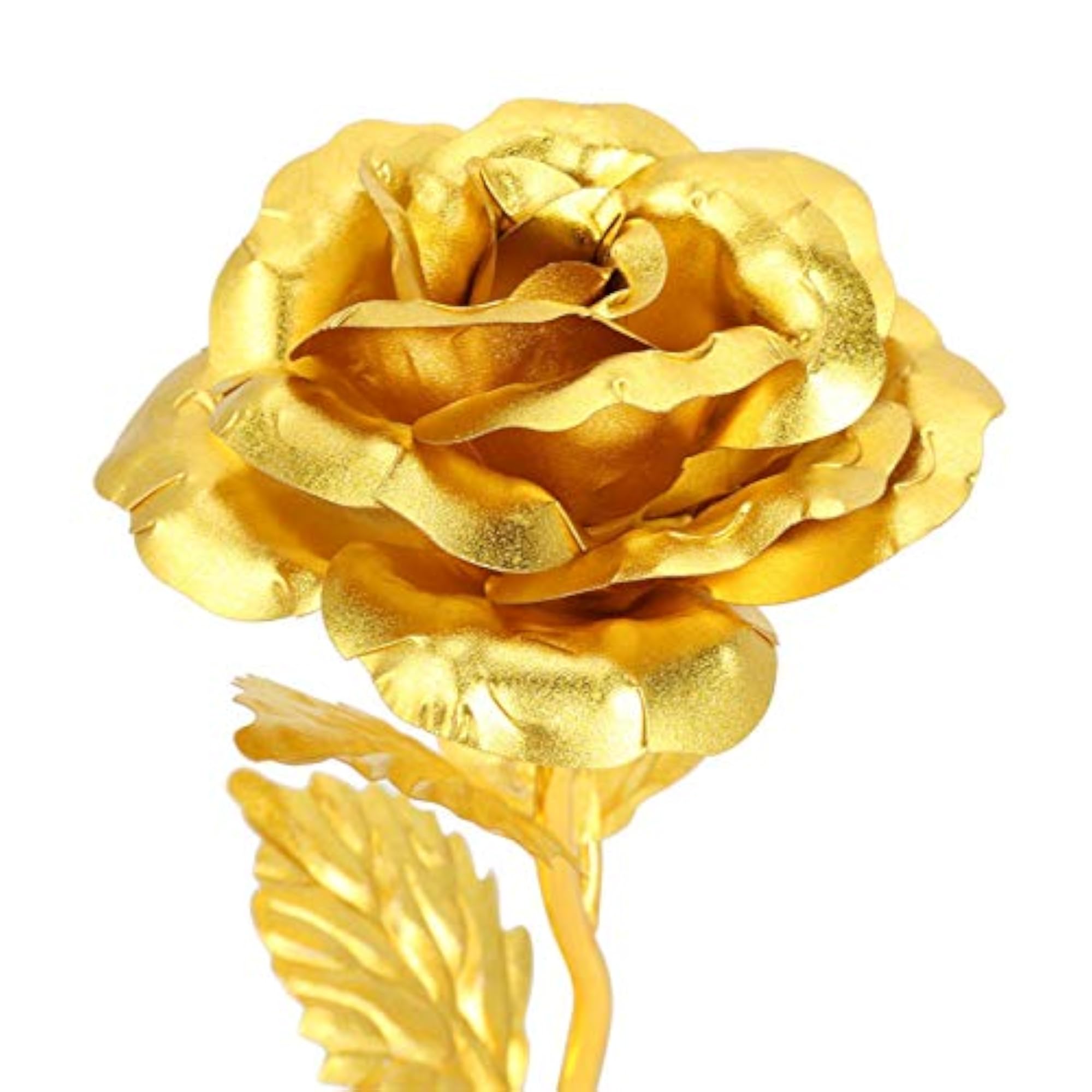 Gold Forever Preserved Rose, Long Stem Dipped Gift
