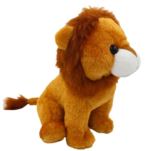 Image of Tickles Standing Lion Soft Stuffed Plush Animal Toy for Kids Boys & Girls Birthday Gifts (Color: Brown Size: 18 cm)