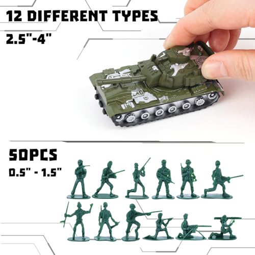 3 Otters HSHD0698 62Pcs Diecast Military Vehicles Playsets,Army Toy Vehicle Models Alloy Metal Vehicle thumb #1