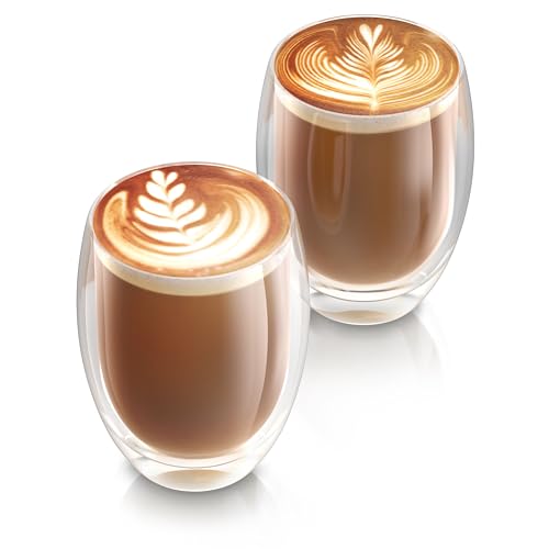Arendo - doppelwandige Trinkgläser 350ml - Latte Macchiato Cappuccino Tee - 2er Set… – Ansicht 2