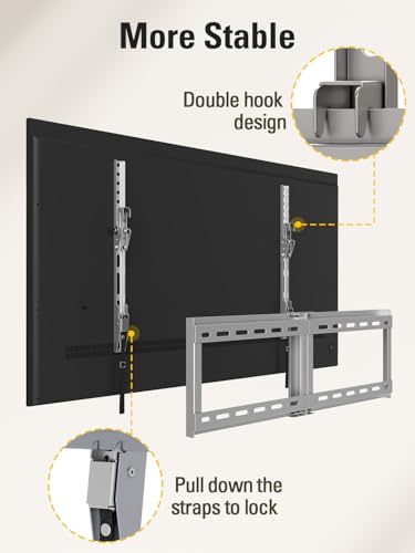 Mounting Dream TV Wall Mount for Most 37-75 Inch Televisions, Universal Tilt TV Mount Fits 16", 18", 24" Studs, Max VESA 600x400mm, 132lbs, Low Profile Flat Wall Mount Bracket, MD2968-LK