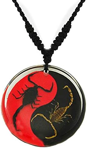 BicBugs scorpion necklace red black yin yang