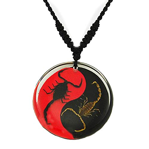 BicBugs scorpion necklace red black yin yang