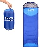 CampFENSE Sleeping Bag Lightweight Portable Compact Backpacking Outdoor Hiking Camping Equipment Tools Gear for Kids Youth Adult Men Women with Compression Storage Bag (Blue)