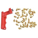 Juego de 48 puntas de aguja de acero de repuesto de 6 4 mm con llave para zapatos de correr, campo de pista y uso de campo traviesa (dorado)