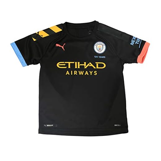 PUMA Barn tröja MCFC AWAY skjorta Replika SS Jr Puma svart-Georgia persika 176