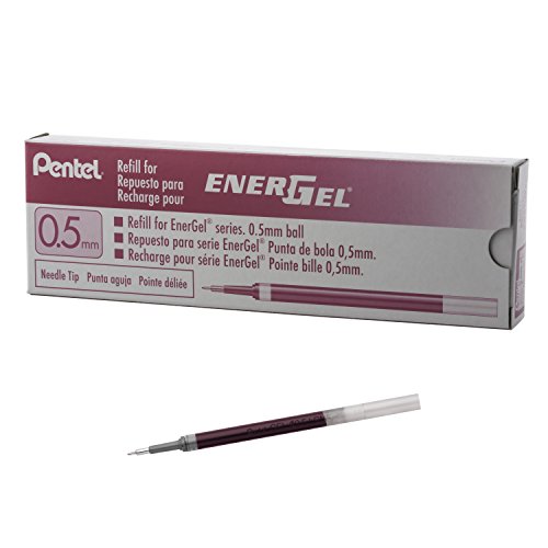 Image of Pentel Refill Ink for EnerGel Pen Needle Tip, Fine, 12 Pack, 0.5mm, Pink (LRN5-P)