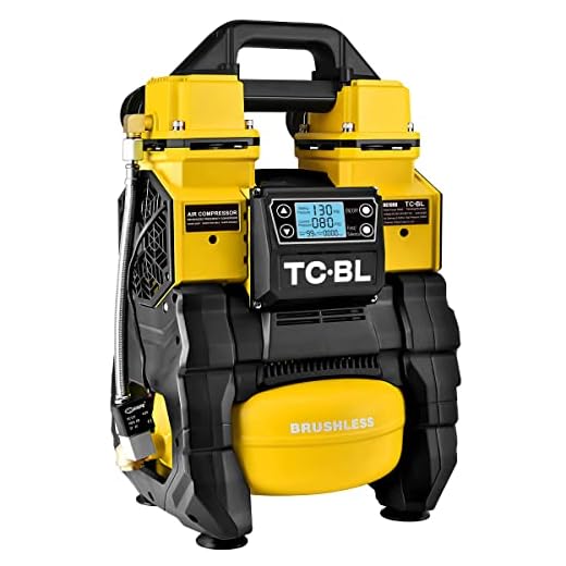 TC·BL AC&DC Dual-Purpose Air Compressor 2 in 1 Quiet Tire Inflator Oil Free Air Pump Compressor Compatible with Makita/Milwaukee/Dewalt Battery with 1.5Gal Aluminum Tank