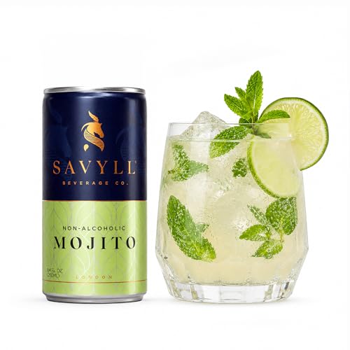 Savyll Non-Alcoholic Mojito Cocktails x 12 Cans (8.4floz/250ml) (Mint, Lime & Rum Flavor)