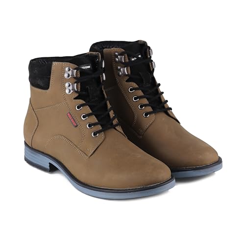 Image of Red Chief Men's Leather High-Ankle Boots with Contrast Blue Sole - Rugged | Bold | Urban | RC377
