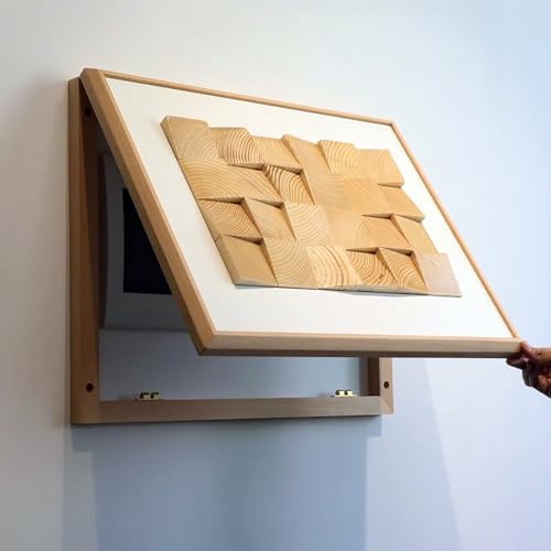 Panneau électrique décoratif blanc en bois 50x40cm pour cacher le compteur