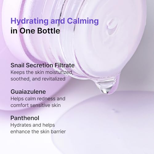 Image of TIAM Snail & Azulene Toner Essence 180ml, Korean Hydrating Face Toner with Snail Mucin for Sensitive, Dry, Damaged Skin, K-Beauty Skincare Moisturizer