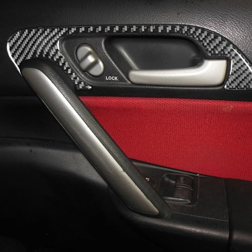 Real Premium Carbon Fiber Compatible with Honda Civic Si 2001 2002 2003 2004 2005 Accessories Car Door Handle Panel Cover Sticker Decal Interior Trim
