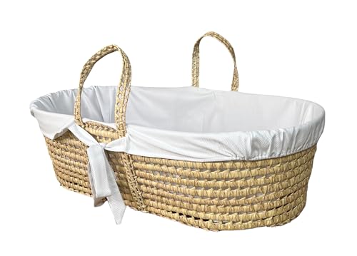 Danielstore Funda para capazo | Tamaño único, algodón, 85x55x25cm | Suave, Transpirable, fácil Lavado | Protección y Confort para bebés en moisés | No Incluye Capazo