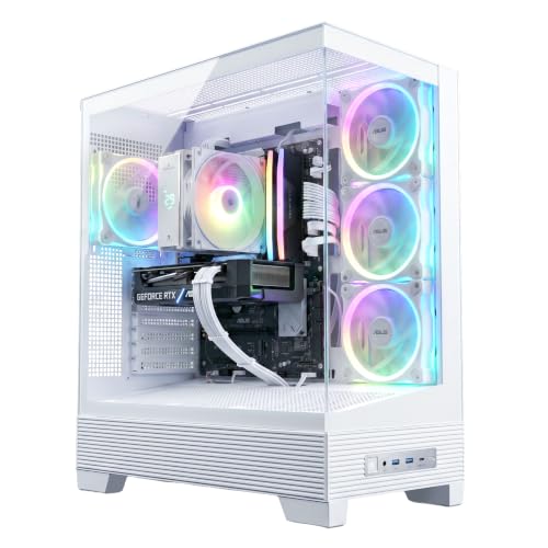 INFINIARC 5060ti Gaming Desktop PC (Intel Core Ultra 5, RTX 5060ti 8G GPU, 16GB DDR5 RAM, 1TB SSD, B860 Motherboard, ASUS A31 Case, Digital Air Cooler ARGB, 750W Gold PSU, Windows PRO) White