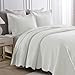 MarCielo 3-Piece 100% Cotton Oversized Bedspread Lightweight Quilt Coverlet Embroidery Farmhouse Bedding Set (TG Bright White, Oversized Queen (100