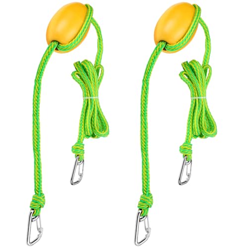 GliCraft 2 Pcs 12 ft Kayak Heavy Duty Float Rope Tow Line with Anchor Marker Buoy Stainless Steel Hook Drift Sock Harness for Fishing Floating Accessories