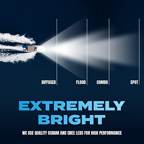 Black Oak Marine Dual Row Curved Led Light Bar - Combo, Spot And Flood Optics - Waterproof Lighting For Off-Road Trucks, Jeep, Atv, Utv, Boats, Fog Driving Work Light (20-Inch) #TOP5