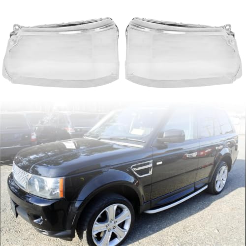 GXYWADY Headlights Pair of Lens Cover Lampshade Replacement for Land Rover Range Rover Sport 2010-2013 Left and Right Side (Passenger and Driver Side)