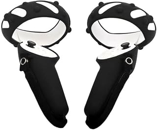 Controller Cover for Oculus Meta Quest 2 with Adjustable Hand Strap (Black 1 Pair) (Black)