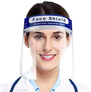 Medicare Logistics UK 10 Pack Visor Face Shield For Glasses Wearers Wide Full Face Lightweight Transparent Clear Face Shields For Men Women Unisex - Bulk B2B Discounts: 10 Face Shields Per Pack