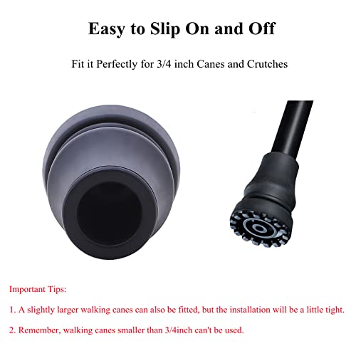 Rubber Cane Tips 3/4 Inch Heavy Duty Walking Cane Tips NonSlip Sturdy