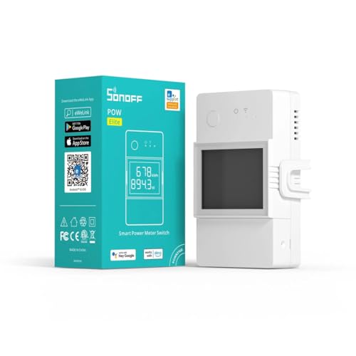 Image of Ledgebit POWR320D Elite Wi-Fi Smart Power Meter Switch with LCD | 20A Load | 6-Month Data History | Overload Protection | Alexa & eWeLink Compatible