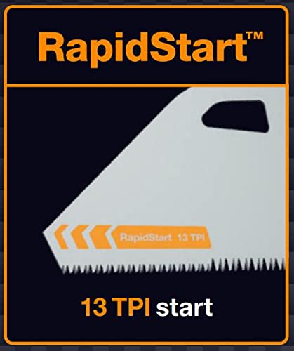 Fiskars Pro Handsäge für Holz, Laminat und PVC, Sägeblattlänge: 50 cm, 9 TPI, Schwarz/Orange, PowerTooth, 1062919