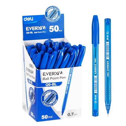 ديلي قلم كروي بطرف صغير 0.7 ملم ازرق 50 قطعة