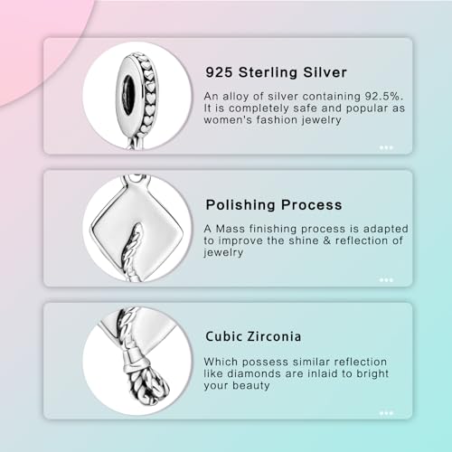 Image of LUXILLA Love You Best Friend Grandma Wife Heart Charm 925 Sterling Silver Charms Fit for Bracelets Necklace Jewelry Gift for Women